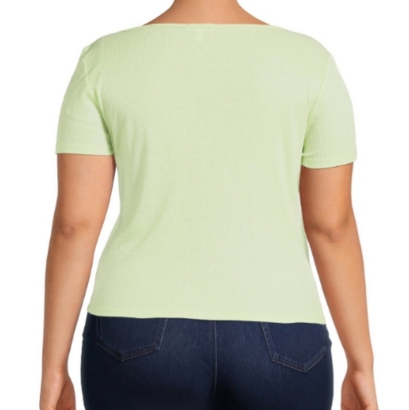 HURRY! ONLY 3 LEFT! Plus Size Fitted Baby Tee Derek Heart Mint 3X NWT - Picture 3 of 4